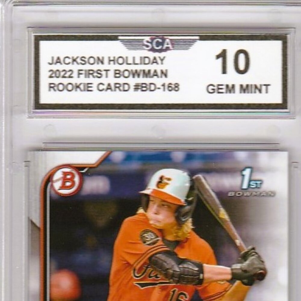 2022 FIRST BOWMAN JACKSON HOLLIDAY ROOKIE CARD BALTIMORE ORIOLES